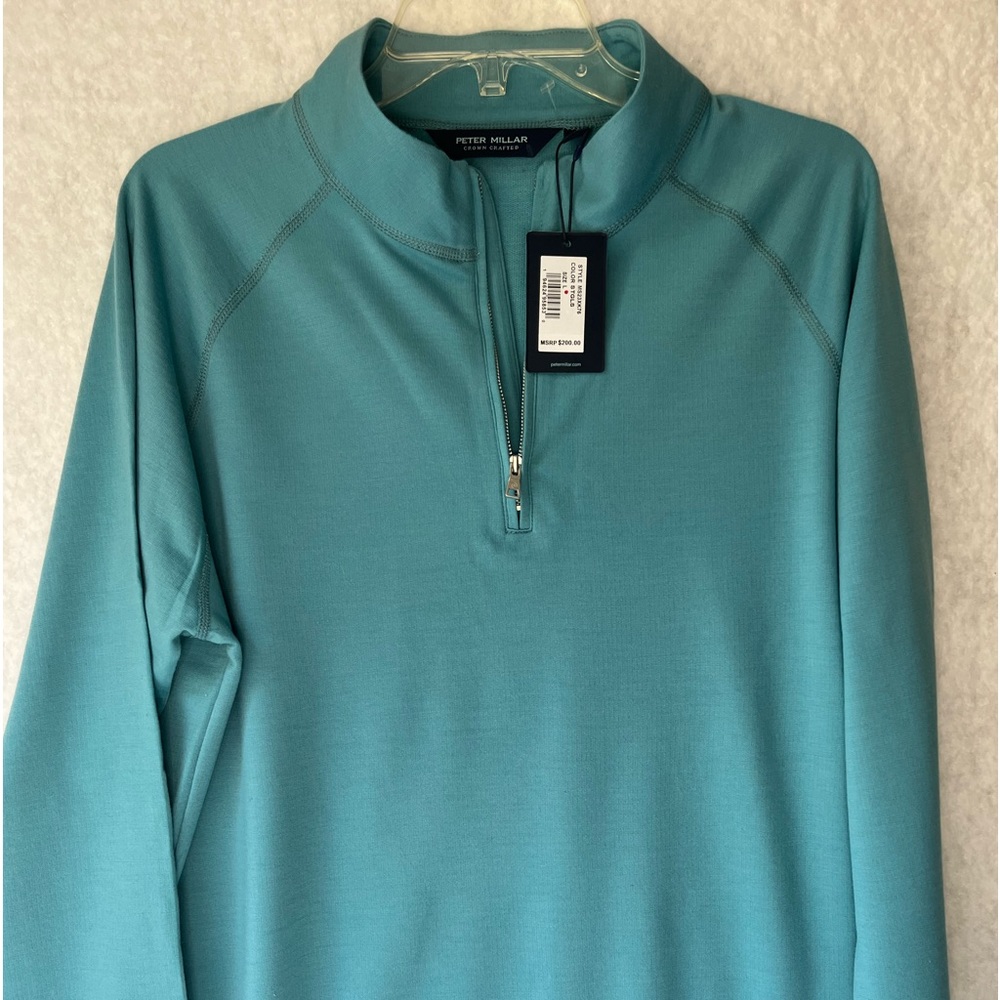 Peter Millar Crown Crafted Merino Wool Performance Fabric 1/4 zip Pullover LARGE